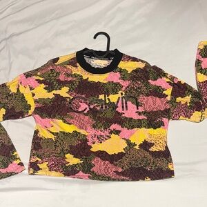 Calvin Klein Long Sleeve Camo Tee - Pink, Yellow, Brown